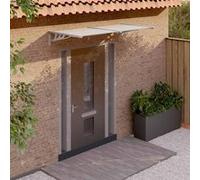 vidaXL Auvent de porte 199 x 90 cm Gris et transparent Polycarbonate