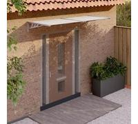 vidaXL Auvent de porte Gris et transparent 239x90 cm Polycarbonate