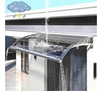 Auvent de Porte Large en Polycarbonate, 60x120cm, Avec Côtés, Extérieur | Auvent de porte avec protection latérale, idéal pour abri extérieur à l'entrée ou sur le patio