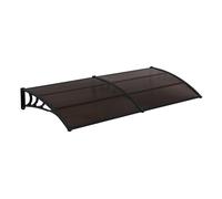 Auvent de porte marquise résistante aux intempéries ABS polycarbonate aluminium 300 x 100 cm noir marron 03_0004675