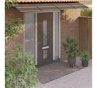 vidaXL Auvent de porte Marquise solaire avec support Noir 350x75 cm Polycarbonate