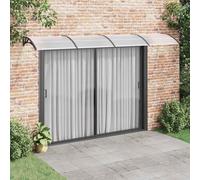Auvent de Porte Toit Marquise Entrée Noir et Transparent Polycarbonate vidaXL