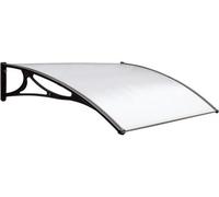 Auvent de protection pour portes d'extérieur - Auvent en polycarbonate résistant aux chocs - 80 x 100 cm - Noir