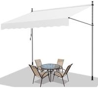 Auvent de protection UV et imperméable pour balcon, terrasse et jardin - Auvent solaire réglable, 300 cm, couleur crème