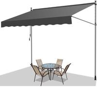 Auvent de protection UV et imperméable pour balcon, terrasse et jardin - Auvent solaire réglable, 350 cm, gris