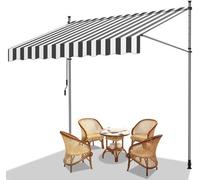 Auvent de protection UV et imperméable pour balcon, terrasse et jardin - Parasol réglable de 400 cm, gris et blanc