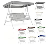 Auvent de Rechange pour Balançoire de Jardin 2 3 Places, Housse de Balancelle Hollywoodienne Polyester Enduit d'argent 190T pour Porche Balcon(Gray,195x125x15/20cm)