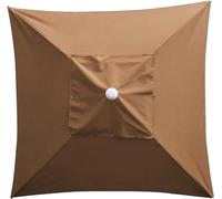Auvent De Rechange pour Parasol 2x2m, Toile De Remplacement 4 Baleines, Couverture Supérieure Extérieur, pour Plage Et Jardin (Khaki)