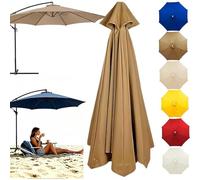 Auvent De Remplacement For Parasol Jardin En Porte-à-faux À 8 Nervures - Dessus Patio Avec Protection UV For Une Utilisation Extérieur(Khaki,2.5M/8.2FT-8 RIBS)
