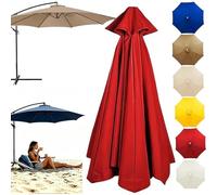 Auvent De Remplacement Parasol En Porte-à-faux Amélioré 11 Pieds À 8 Nervures, Couverture Supérieure Tissu Patio Résistant Aux UV For Terrasse Jardin(Red,3M/10FT-6 RIBS)