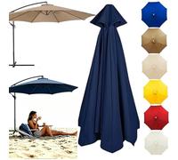 Auvent De Remplacement Parasol En Porte-à-faux Amélioré 11 Pieds À 8 Nervures, Couverture Supérieure Tissu Patio Résistant Aux UV For Terrasse Jardin(Blue,2.5M/8.2FT-6 RIBS)