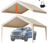 Auvent de remplacement pour abri de voiture, bâche pour tente de garage portable de 3,6 x 6 m, bâche pour abri de voiture résistante aux UV et imperméable, couverture pour abri de voiture robuste avec