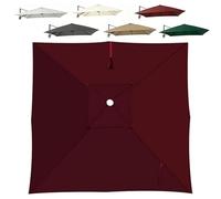 Auvent De Remplacement Pour Parasol Anti UV De Terrasse Toile De Rechange Pour Parasol Deporte 4x3 3x3 2.5x2.5m Carré 8 Baleine Rechange Toile De Parasol Déportée De Jardin(Red,2.5x2.5m)