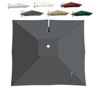Auvent De Remplacement Pour Parasol Anti UV De Terrasse Toile De Rechange Pour Parasol Deporte 4x3 3x3 2.5x2.5m Carré 8 Baleine Rechange Toile De Parasol Déportée De Jardin(Dark gray,2.5x2.5m)
