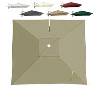 Auvent De Remplacement Pour Parasol Anti UV De Terrasse Toile De Rechange Pour Parasol Deporte 4x3 3x3 2.5x2.5m Carré 8 Baleine Rechange Toile De Parasol Déportée De Jardin(Khaki,3x3m)