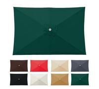 Auvent De Remplacement Pour Parasol De Terrasse 3x3m 2.5x2.5m 2.7x2.7m Rectangle/Carré 4/6/8 Baleines Toile De Parasol Imperméable Pour Extérieur Cour Jardin Plage(Dark green,2*3m/6ribs)