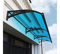Auvent de terrasse avec protection - Support en aluminium - Couverture d'entrée de porte anti-UV et protection contre la pluie pour porche/jardin - Auvent en polycarbonate (couleur : bleu)