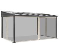 Auvent de terrasse en aluminium 4 x 6 m Tarragone avec moustiquaire Garden Point beige