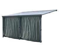 Auvent de terrasse en aluminium San Diego avec rideaux 3 x 4,3 m CoverTech anthracite