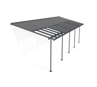 Auvent de terrasse en aluminium Sierra Cabrio Palram - Canopia 3 x 9,71 m anthracite Heat Block