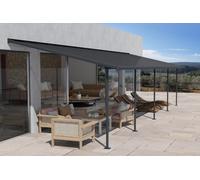 Auvent de terrasse en aluminium Sierra Palram - Canopia 3 x 8,5 m anthracite Heat Block