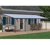 Auvent de terrasse Sierra Palram - Canopia 3 x 9,15 m alu gris
