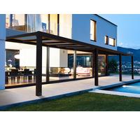 Auvent de terrasse Stockholm Palram - Auvent 3,4 x 9,5 m alu gris