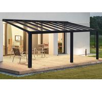 Auvent de terrasse Stockholm Palram - Canopia 3,4 x 6,6 m alu gris