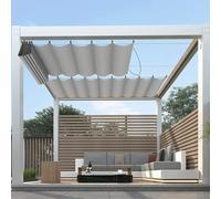 Auvent de Voile d'Ombrage de Vague Gris,Rétractable Kit de Couverture d'Ombre en Forme de U,Filet Protection Solaire Ventilation,pour Balcon Jardin,avec Kit de Fixation (1.3x13m)