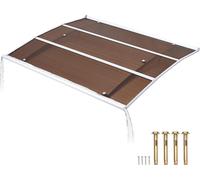 Auvent d'entrée SucceBuy, 94 x 119 cm, auvent extérieur pour porte d'entrée et fenêtre avec système de drainage et support ABS, protection contre la pluie, la neige et le soleil, toit en polycarbonate