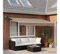 vidaXL Store banne télescopique Taupe Toile et aluminium 500 × 300 cm