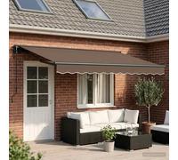 vidaXL Store rétractable Taupe 4 x 3 m Polyester et Aluminium