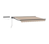 Auvent électrique 3,5 x 2,5 m beige anthracite | aluminium et polyester, design demi-boîte, télécommande, manivelle manuelle, auvent de terrasse