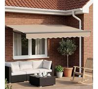 Auvent Électrique Beige Anthracite 2,5 x 2 m avec Télécommande et Panneaux Solaires, Construction En Aluminium, Polyester, Pour Terrasse et Jardin