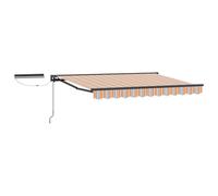Auvent électrique extensible 3 x 2,5 m | aluminium et polyester, télécommande, design demi-boîte, manivelle manuelle