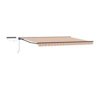 Auvent électrique extensible 4,5 x 3 m | aluminium et polyester, télécommande, design demi-boîte, manivelle manuelle