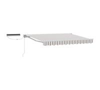 Auvent électrique extensible - 4 x 3 m - Gris clair et blanc | aluminium et polyester, design demi-boîte, télécommande, manivelle manuelle, pour terrasse et jardin