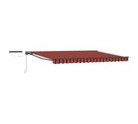 Auvent électrique extensible 5 x 3 m | aluminium et polyester, design demi-boîte, télécommande, manivelle manuelle