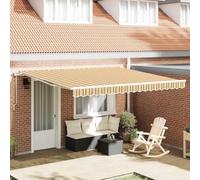 Auvent électrique extensible pour extérieur, multicolore, 400 x 350 cm, avec moteur et manivelle, polyester hydrofuge avec revêtement PU, cadre en acier et aluminium revêtu par pulvérisation