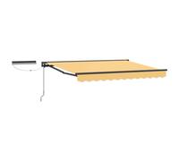 Auvent électrique extensible sable 3,5 x 2 m | aluminium et polyester, design demi-boîte, télécommande, manivelle manuelle