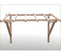 Auvent en bois 120 x 205 cm Auvent pour porte d'entrée Toit en appentis Résistant aux intempéries