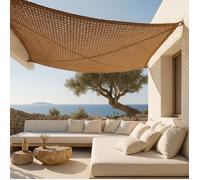 Auvent en fibre de coco 3x3M - Voile d'ombrage 100 % Naturelle Beige