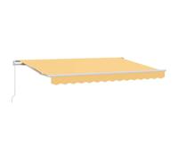 Auvent extensible sable 3,5 x 2,5 m polyester aluminium | Manivelle manuelle, tissu résistant aux intempéries, cadre revêtu par pulvérisation, montage mural, kit de montage complet