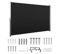 Auvent latéral extensible SucceBuy 180 x 300 cm, fabriqué en tissu polyester robuste de 180 g/m², idéal comme auvent mural, brise-vue, pare-vent, protection solaire et séparateur d'espace pour le jard