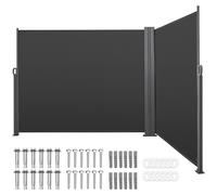 Auvent latéral extensible SucceBuy 180 x 600 cm, fabriqué en tissu polyester résistant de 180 g/m², idéal comme protection contre le vent, le soleil et les regards indiscrets ou comme séparateur d'esp