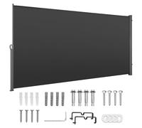 Auvent latéral extensible SucceBuy 185 x 420 cm, fabriqué en polyester 180 g/m², idéal comme auvent mural, protection contre le vent et le soleil, brise-vue et séparateur d'espace pour le jardin, le b