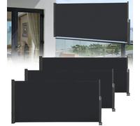 Auvent latéral - Panneau latéral escamotable - 140 x 300 cm - Polyester - Protection contre le vis-à-vis - Protection UV - Résistant à l'eau - Gris anthracite