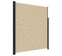 Auvent Latéral Rétractable Bége 220 x 600 cm en Polyester pour Terrasse | Voile en polyester enduit PU, contre soleil et vent, fixation murale, usage intérieur ou extérieur, teinte neutre