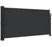 Auvent latéral rétractable, brise-vue extérieur, polyester enduit PU, résistant UV et eau, cadre acier aluminium, 100x500 cm, noir