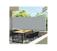vidaXL Marquise latérale extensible 600x160 cm Gris